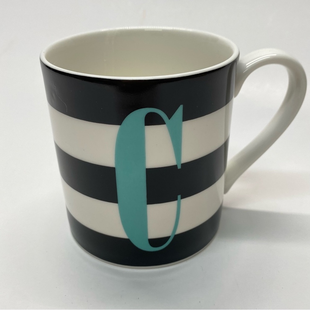 Kate Spade New York Lenox What's in a Name Letter C Mug Coffee/Tea Cup Striped